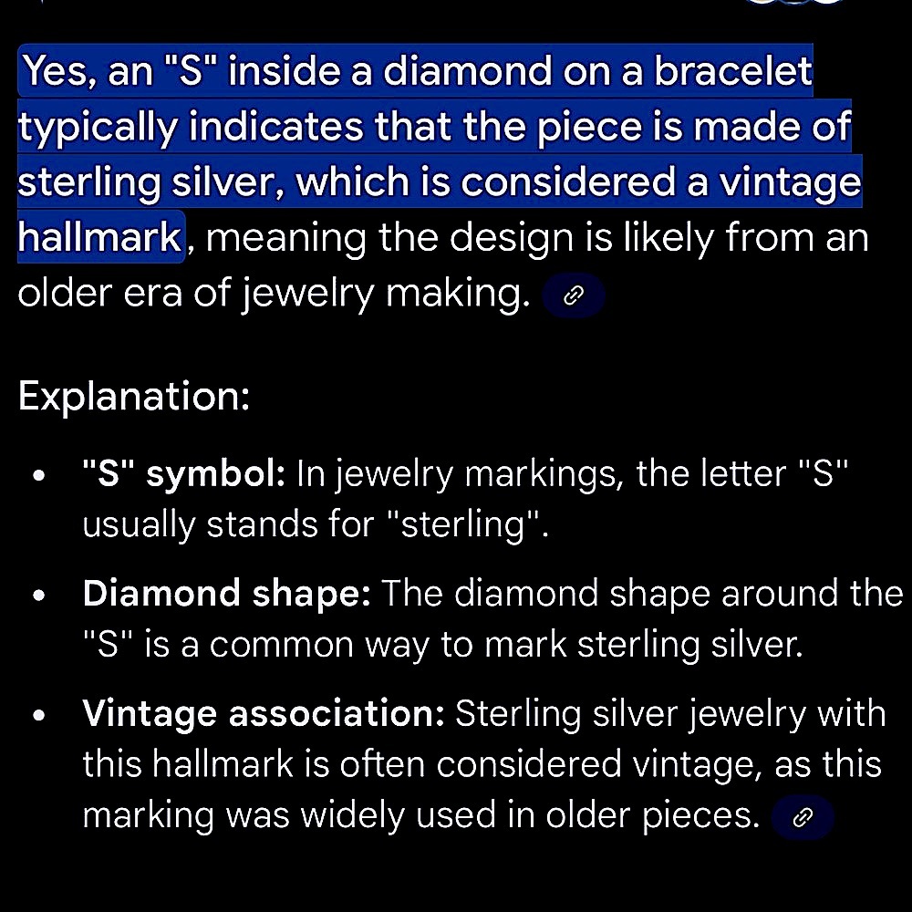 ๐ VINTAGE FLAT ETCHED STAMPED โSโ STERLING SILVER SPRING-HINGE SNAKE BRACELET - Picture 12 of 12